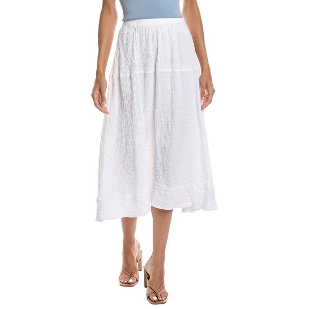 Bernardo Womens Yoke Pull-On Skirt, White